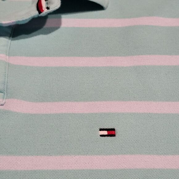 Tommy Hilfiger Moisture Wicking Refined Striped Polo Knit Shirt Mens Size Large - Picture 2 of 7